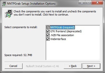 nttpGrab installeren nzb webinterface aanzetten