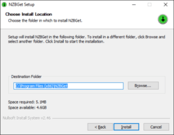 nzb-get installation folder to install nzbget