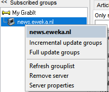 Configure Grabit news server setup eweka 