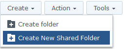 Synology create a new shared folder.