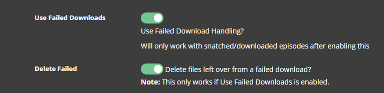 failed download medusa redownload with newznab