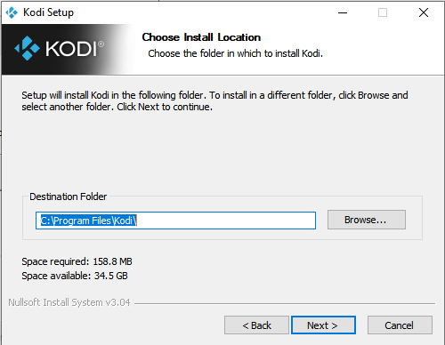 Kodi installation location windows 10