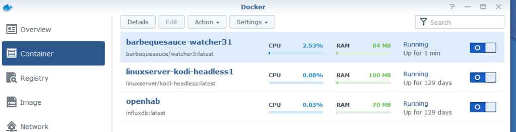 watcher 3 docker synology container