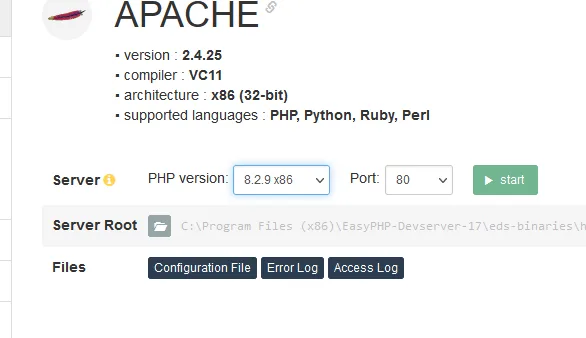 Set up SpotWeb Windows 10/11 10 apache setup spotweb php