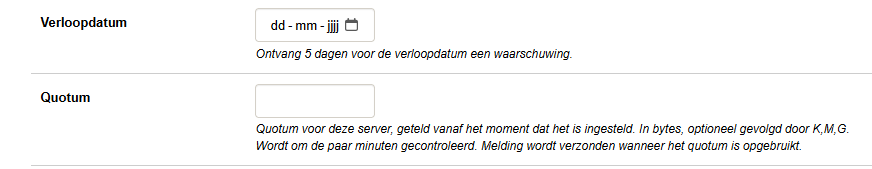 sabnzbd quotom instellen